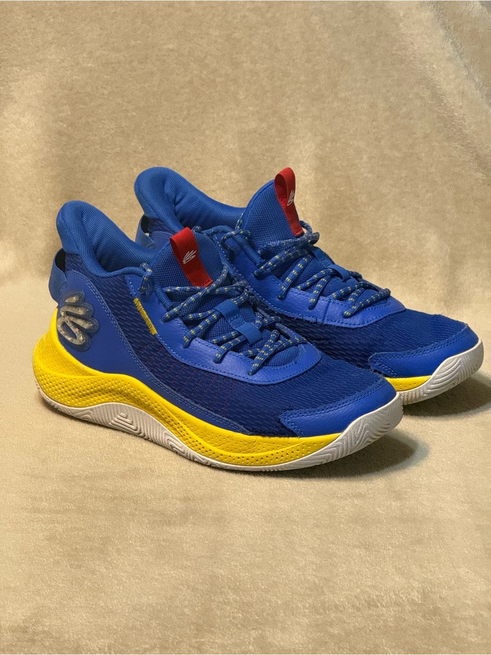 Under Armour Curry 3Z7 Basketball Shoes Blue Yellow M10 W11.5